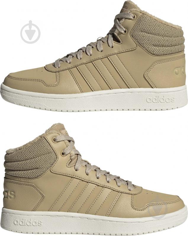 Кроссовки женские зимние Adidas HOOPS 2.0 MID GZ8039 р.36 2/3 бежевые - фото 5