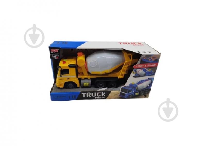 Игрушка SHANTOU YISHENG Автомобиль-бетоновоз инерционный со светом и звуком 1:16 A1110-2 - фото 3 Игрушка SHANTOU YISHENG Автомобиль-бетоновоз инерционный со светом и звуком 1:16 A1110-2 - фото 3