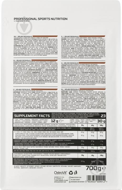 Протеин Ostrovit 100% Whey Isolate шоколадный 700 г - фото 2