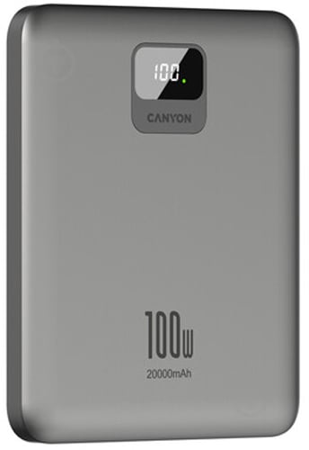 Повербанк Canyon PB-2008 100W 20000 mAh dark grey (CNE-CPB2008DG) - фото 2