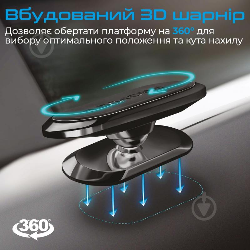 Держатель магнитный Promate Magnetto-3 черный - фото 3