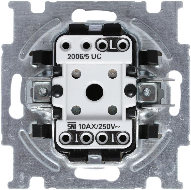 Выключатель двухклавишный ABB Basic 55 без подсветки белый 2006/;2006/5 UC-94-507 - фото 3