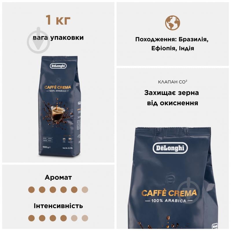 Кава в зернах Delonghi DLSC618 Coffee Crema 1000 г - фото 3