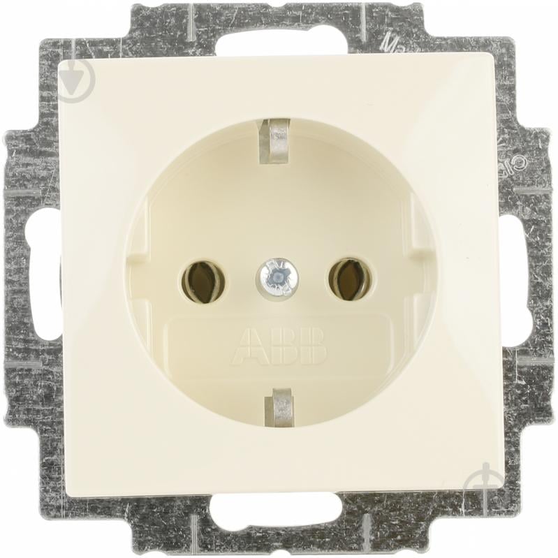 Розетка с заземлением ABB Basic 55 SCHUKO 2P+E 16 А 250 В без шторок кремовый 20 EUC;20 EUC-92-507 - фото 1