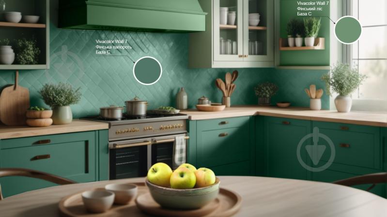 Краска интерьерная латексная Vivacolor Wall 7 C мат Финский лес K378 0,9 л - фото 3 Краска интерьерная латексная Vivacolor Wall 7 C мат Финский лес K378 0,9 л - фото 3