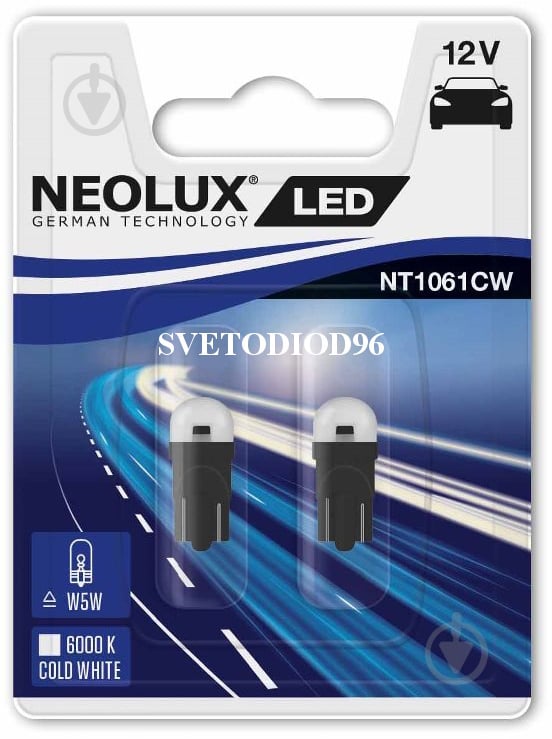 Автолампа світлодіодна Neolux LED W5W 0,5 Вт 2 шт.(NT1061CW-02B) - фото 2