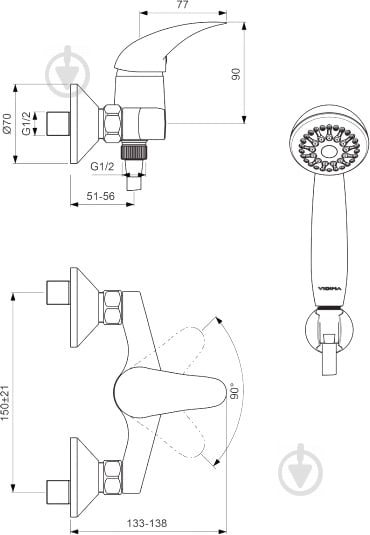 Змішувач для душу Vidima Оrion B4224AA - фото 7