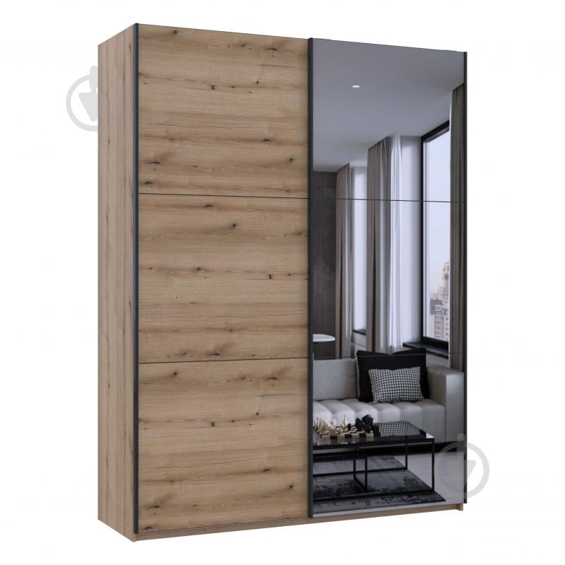 Шафа-купе G-Caiser 1 Doros ДСП 1,8 м 1800x600x2400 мм дуб евок прибережний двері ДСП/дзеркало - фото 5