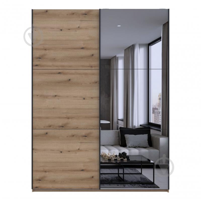 Шафа-купе G-Caiser 1 Doros ДСП 1,8 м 1800x600x2400 мм дуб евок прибережний двері ДСП/дзеркало - фото 3