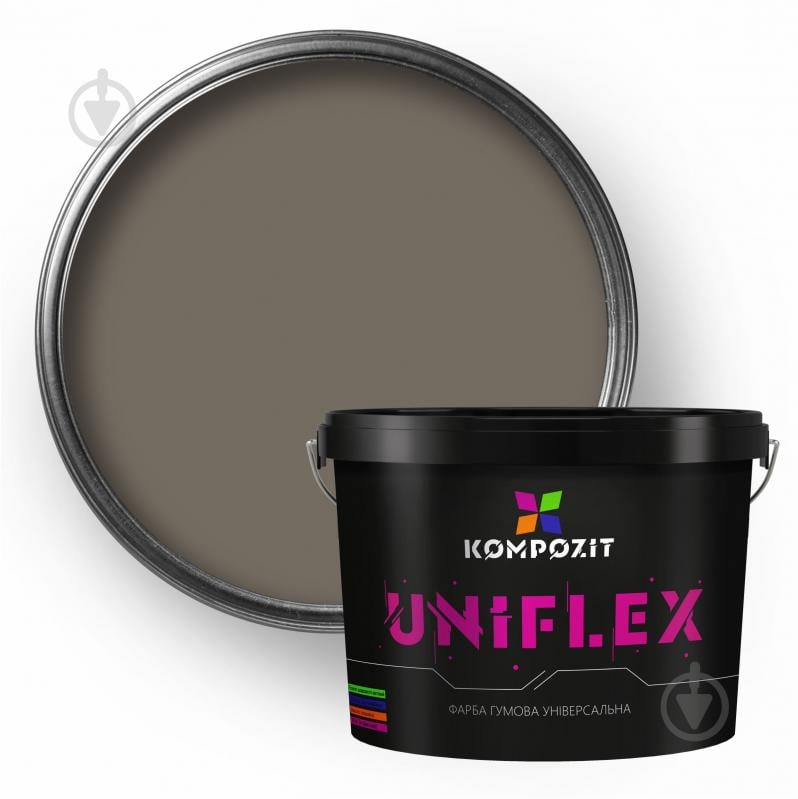 Краска универсальная резиновая Kompozit UNIFLEX мат RAL 7006 3,5 кг - фото 1 Краска универсальная резиновая Kompozit UNIFLEX мат RAL 7006 3,5 кг - фото 1