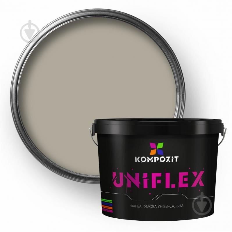 Краска универсальная резиновая Kompozit UNIFLEX мат RAL 7032 0,9 кг - фото 1 Краска универсальная резиновая Kompozit UNIFLEX мат RAL 7032 0,9 кг - фото 1