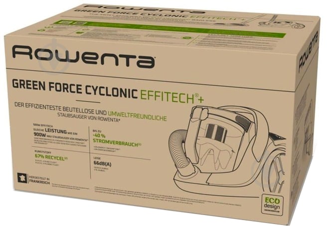 Пилосос Rowenta Green Force Cyclonic Effitech+ RO7C71EA black - фото 5