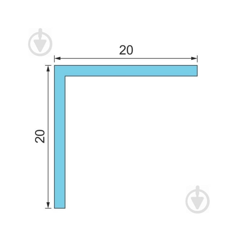 Кутник алюмінієвий Braz Line 20x20x1,5 мм 2000 мм декоративний RAL 9016 - фото 2