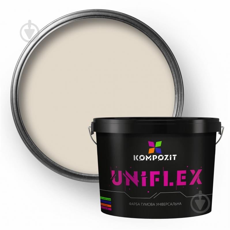 Краска универсальная резиновая Kompozit UNIFLEX мат RAL 9001 3,5 кг - фото 1 Краска универсальная резиновая Kompozit UNIFLEX мат RAL 9001 3,5 кг - фото 1