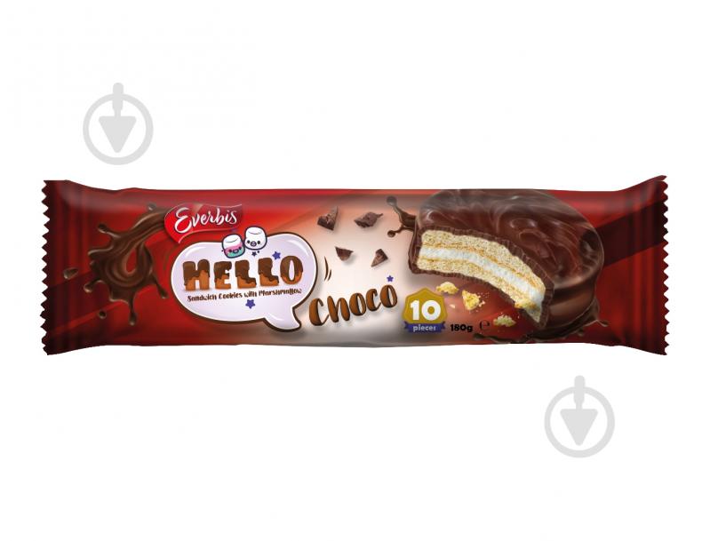 Печенье «Hello Choco» с начинкой маршмелоу 180 г (4823017509764) - фото 1 Печенье «Hello Choco» с начинкой маршмелоу 180 г (4823017509764) - фото 1
