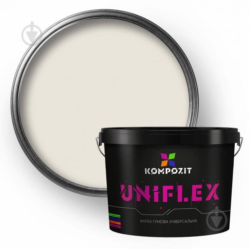Краска универсальная резиновая Kompozit UNIFLEX мат RAL 9010 3,5 кг - фото 1 Краска универсальная резиновая Kompozit UNIFLEX мат RAL 9010 3,5 кг - фото 1