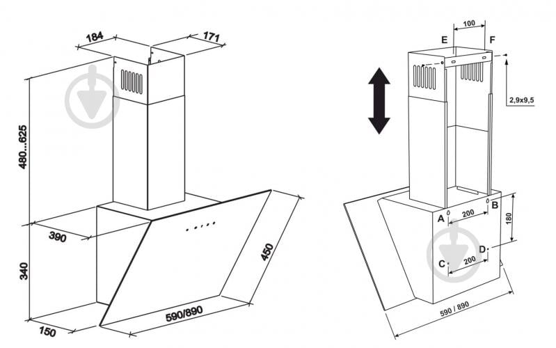 Комплект встраиваемой техники Eleyus Ester 6006 BL + H3EBHG SL 60 BL V + AGAT 1200 LED 60 BL - фото 31