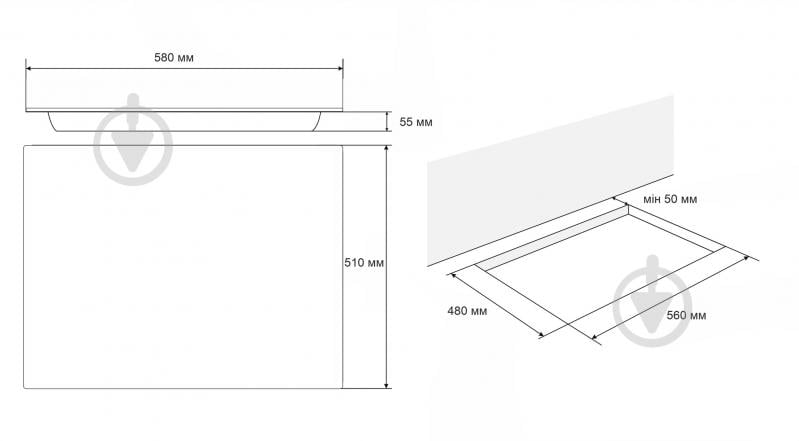 Комплект встраиваемой техники Eleyus Ester 6006 BL + H3EBHG SL 60 BL V + AGAT 1200 LED 60 BL - фото 30