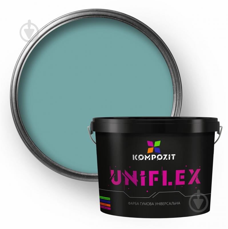 Краска универсальная резиновая Kompozit UNIFLEX мат RAL 6034 3,5 кг - фото 1 Краска универсальная резиновая Kompozit UNIFLEX мат RAL 6034 3,5 кг - фото 1