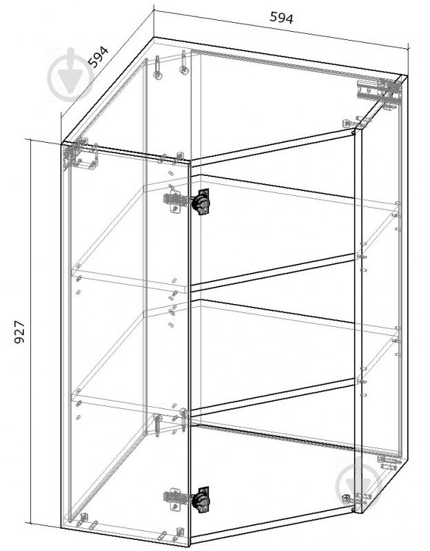 Шафа верхня Грейд кутова (ТОП) 600x927x600 мм білий - фото 2