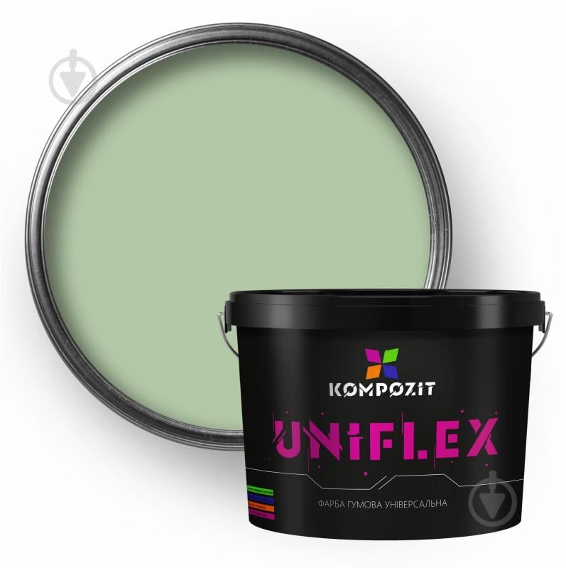 Краска универсальная резиновая Kompozit UNIFLEX мат RAL 6019 3,5 кг - фото 1 Краска универсальная резиновая Kompozit UNIFLEX мат RAL 6019 3,5 кг - фото 1