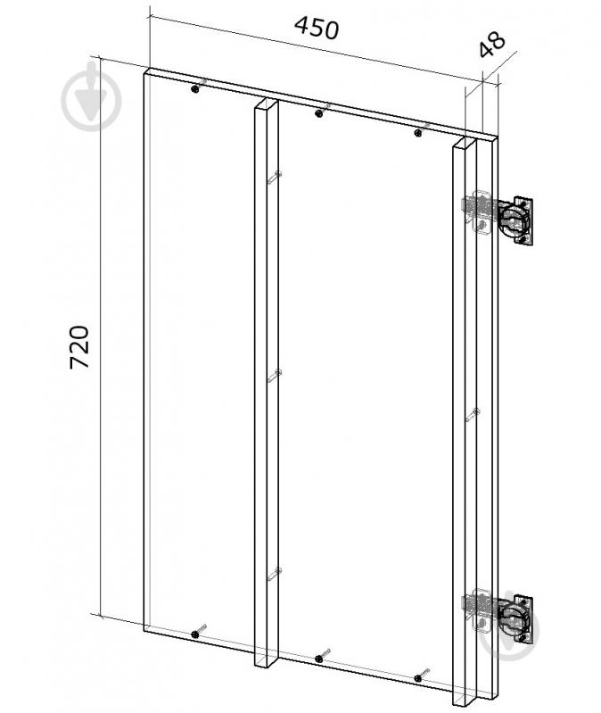 Щит для кута Грейд ТОП 450x720x60 мм білий - фото 2