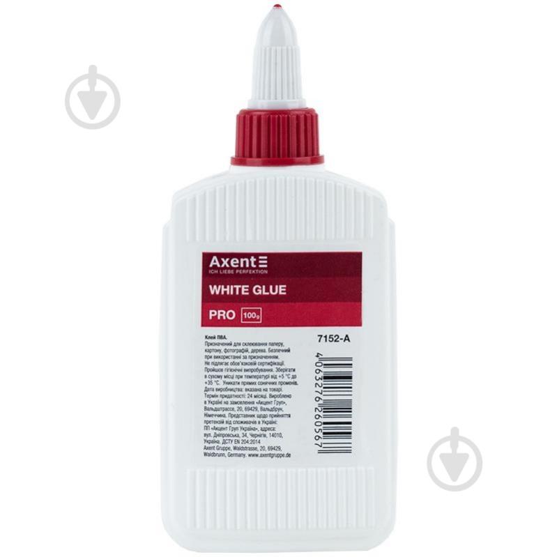 Клей ПВА PRO ковпачок-дозатор 100 мл Axent - фото 1 Клей ПВА PRO ковпачок-дозатор 100 мл Axent - фото 1
