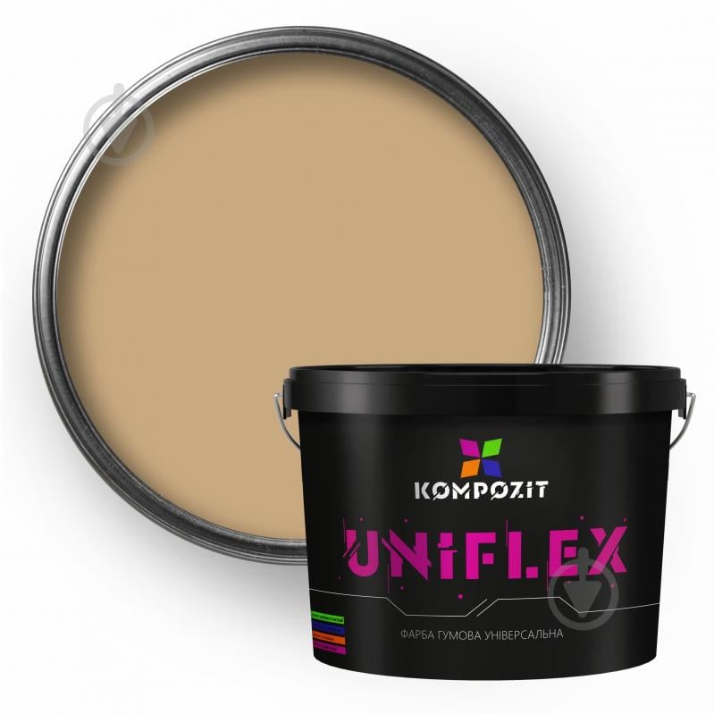 Краска универсальная резиновая Kompozit UNIFLEX мат RAL 1001 3,5 кг - фото 1 Краска универсальная резиновая Kompozit UNIFLEX мат RAL 1001 3,5 кг - фото 1