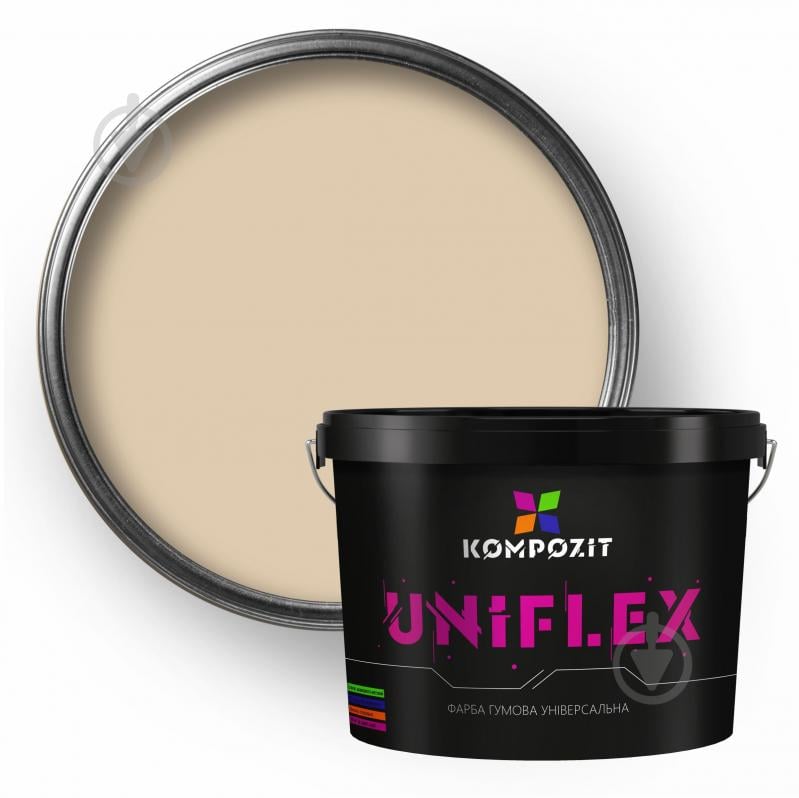 Краска универсальная резиновая Kompozit UNIFLEX мат RAL 1015 3,5 кг - фото 1 Краска универсальная резиновая Kompozit UNIFLEX мат RAL 1015 3,5 кг - фото 1