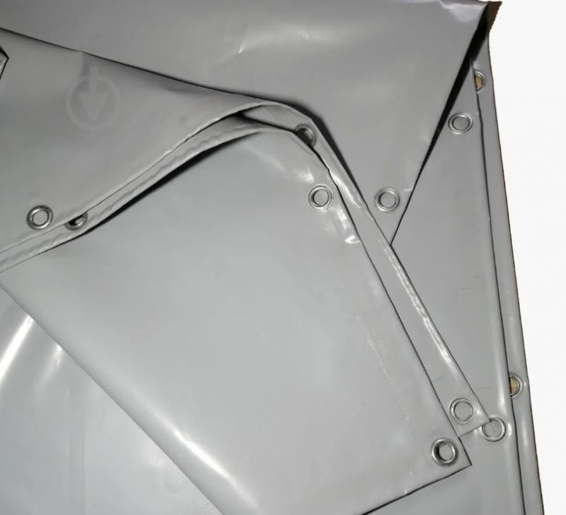 Тент универсальный Техно Тент Плюс водонепроницаемый ПВХ 650 г/м² с люверсами 3х5 м серый - фото 2