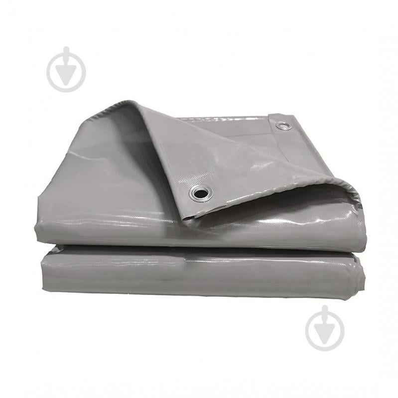 Тент универсальный Техно Тент Плюс водонепроницаемый ПВХ 650 г/м² с люверсами 3х5 м серый - фото 1