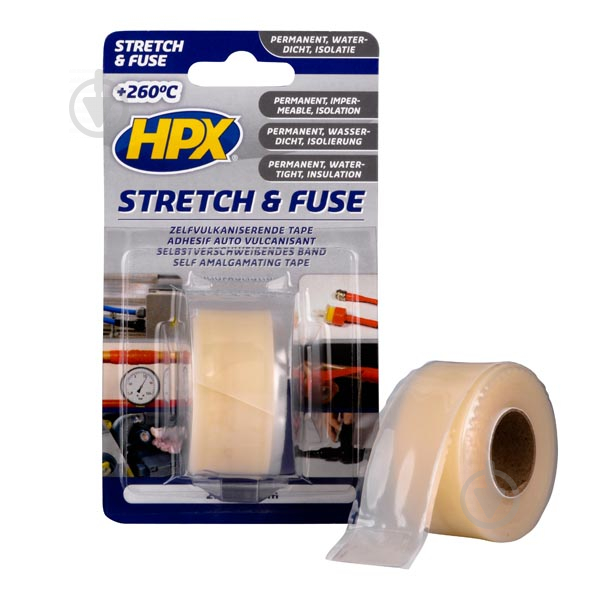 Силиконовая вулканизирующая лента HPX Stretch&Fuse SI2503 25x0,5 мм 3 м прозрачный - фото 1