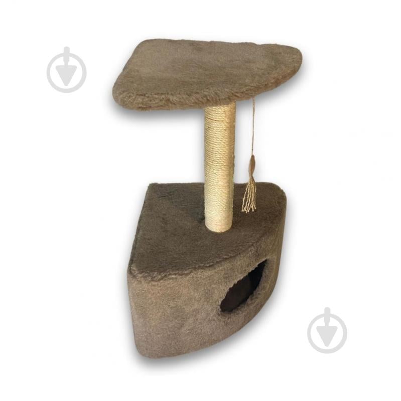 Когтеточка Природа Д11 угловая с будкой 39х39х65 см - фото 2