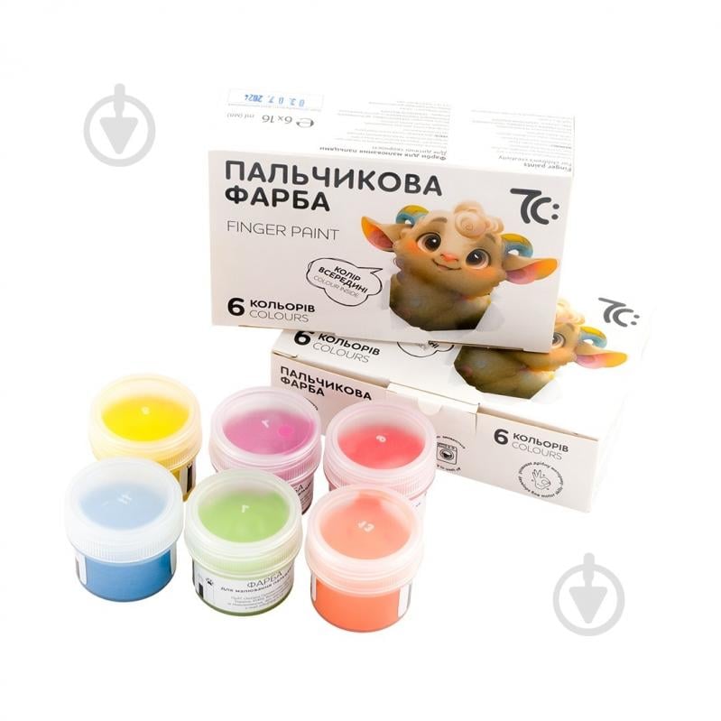 Краски пальчиковые 6 цветов 7C40601 7С: - фото 1