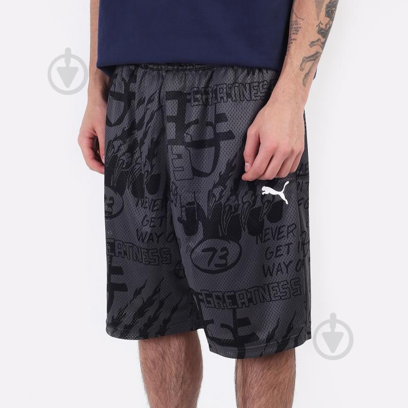 Шорты Puma Mesh Practice Short AOP 53413706 р. S черный - фото 1