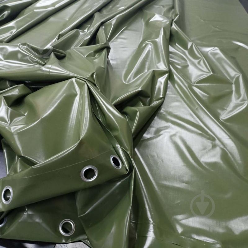 Тент универсальный Техно Тент Плюс водонепроницаемый ПВХ 650 г/м² с люверсами 3х4,85 м хаки - фото 3