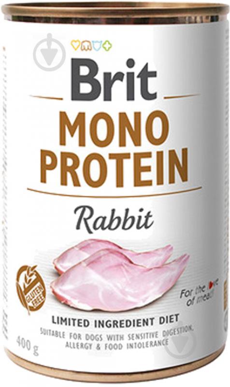Консерва для усіх порід Brit Care Mono Protein з кроликом, для собак, 400г, 400 г - фото 1