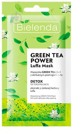 Маска-пілінг Bielenda Green Tea Power Luffa Mask 2 in 1 8 г 1 шт. - фото 1