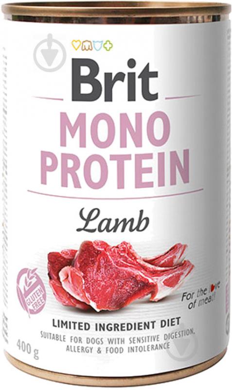 Консерва для усіх порід Brit Care Mono Protein з ягнятиною, 400г, для собак 400 г - фото 1