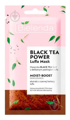 Маска-пілінг Bielenda Black Tea Power Luffa Mask 2 in 1 8 г 1 шт. - фото 1