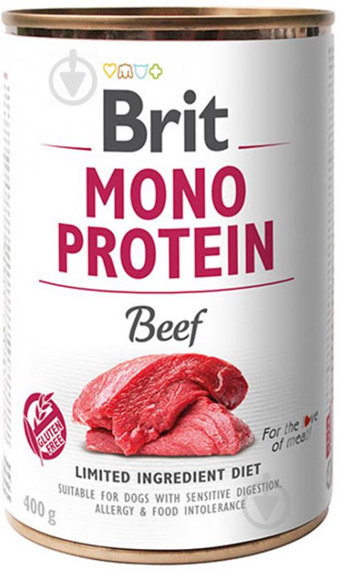 Консерва для всех пород Brit Care Mono Protein с говядиной, 400г, для собак 400 г - фото 1