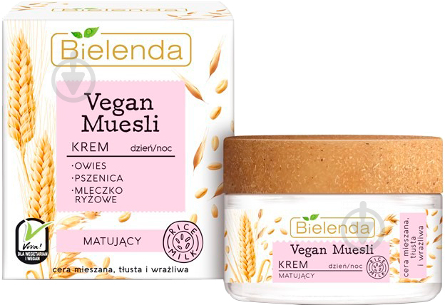 Крем для обличчя день-ніч Bielenda матуючий Vegan Muesli 50 мл - фото 2