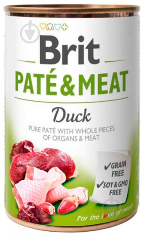 Консерва для усіх порід Brit Care Pate & Meat з качкою, 400г, для собак 400 г - фото 1