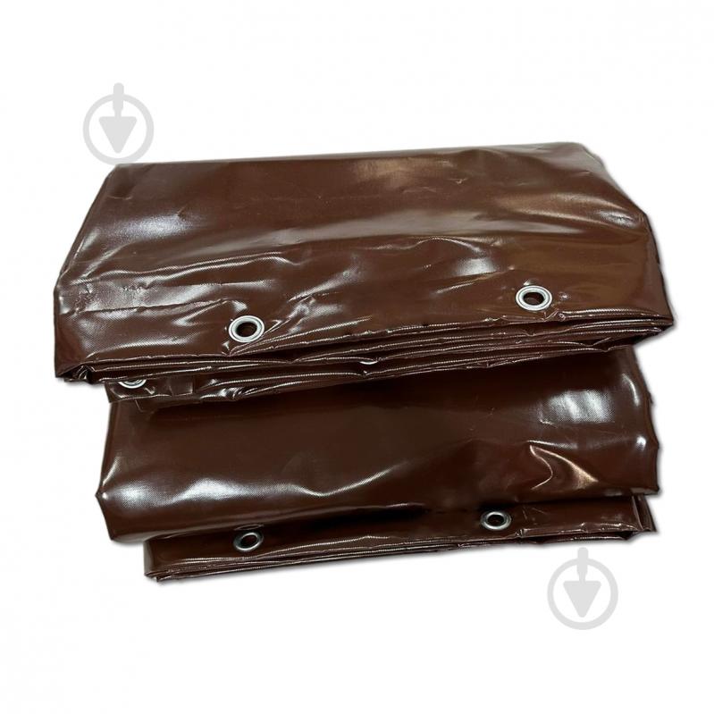 Тент универсальный Техно Тент Плюс водонепроницаемый ПВХ 650 г/м² с люверсами 3х4,85 м коричневый - фото 1