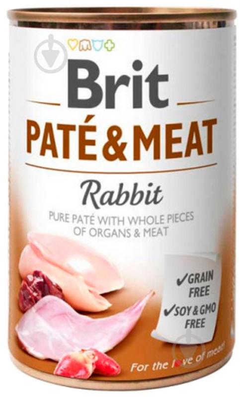 Консерва для усіх порід Brit Care Pate & Meat з кроликом, 400г, для собак 400 г - фото 1