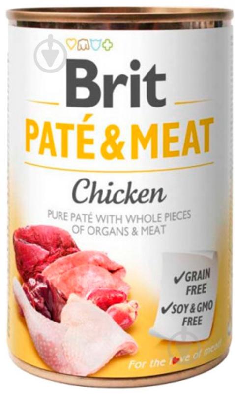 Консерва для усіх порід Brit Care Pate & Meat з куркою, 400г, для собак 400 г - фото 1