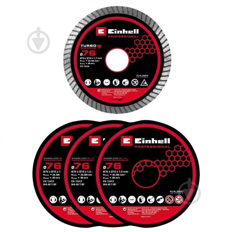 Резак дисковый Einhell Professional PXC TP-CO 18/76-C Li BL - Solo 4432000 - фото 9 Резак дисковый Einhell Professional PXC TP-CO 18/76-C Li BL - Solo 4432000 - фото 9