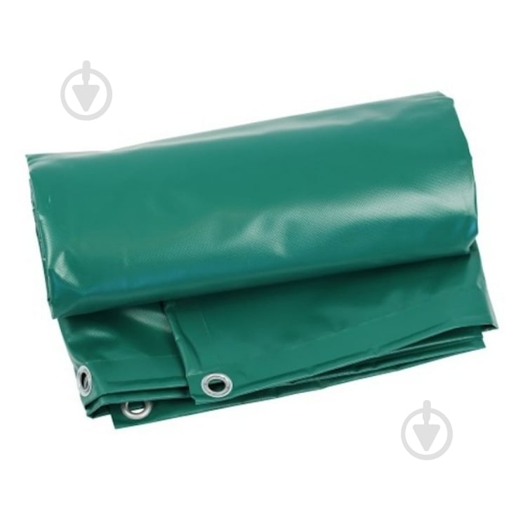 Тент универсальный Техно Тент Плюс водонепроницаемый ПВХ 650 г/м² с люверсами 4х4,85 м зеленый - фото 1