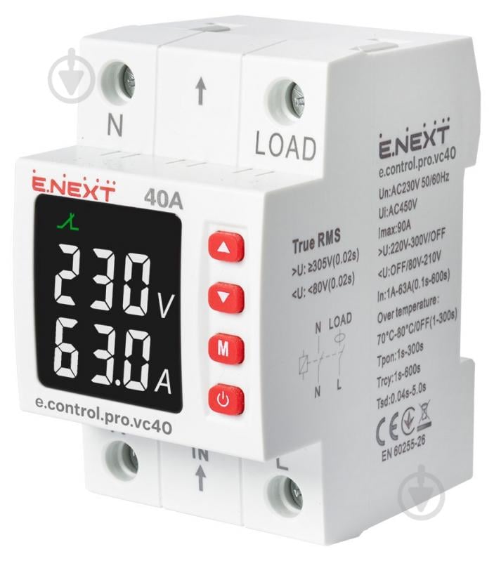 Реле напряжения и тока E.NEXT e.control.pro.vc40 p0690101 - фото 1 Реле напряжения и тока E.NEXT e.control.pro.vc40 p0690101 - фото 1