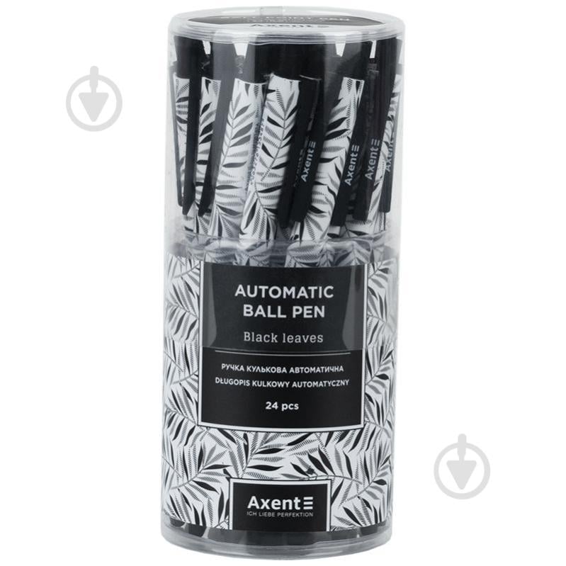 Ручка шариковая Axent автомат. 1092-07-A Black Leaves - фото 3